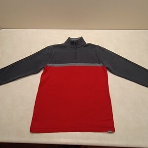Eddie Bauer Zip Up Sweater in Red and Gray